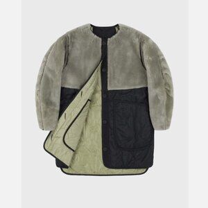 Marfa Stance Signature Shearling Quilt Jacket in Pale Jade / Pale Sage Coat XS